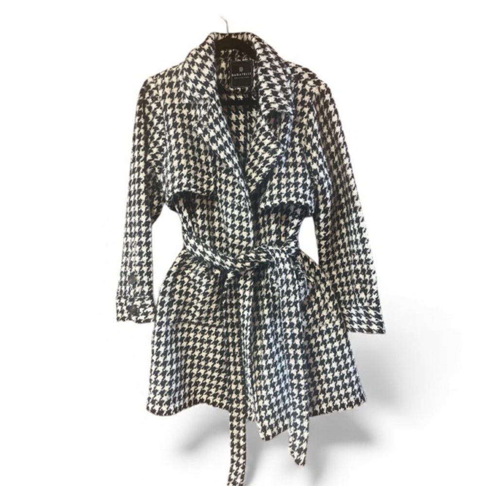 Bagatelle‎ Houndstooth Metallic Belted Coat